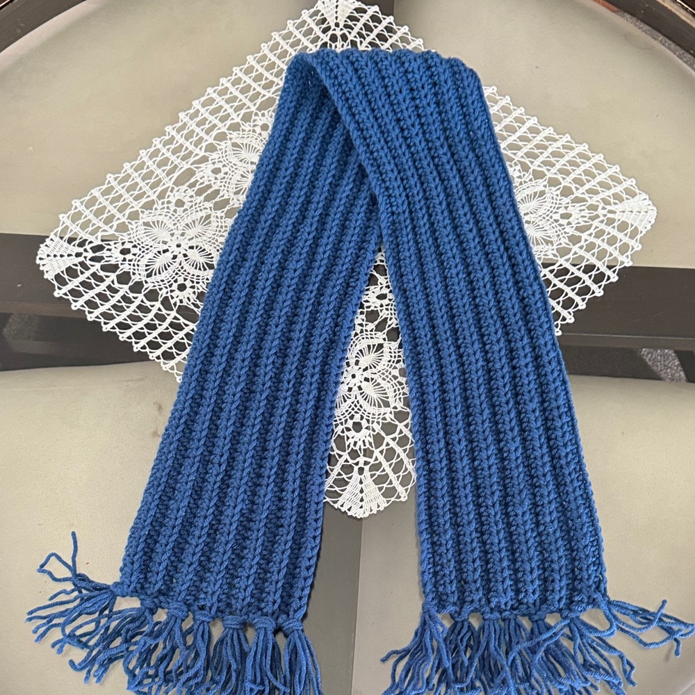 Blue Knitted Scarf for both boys and girls